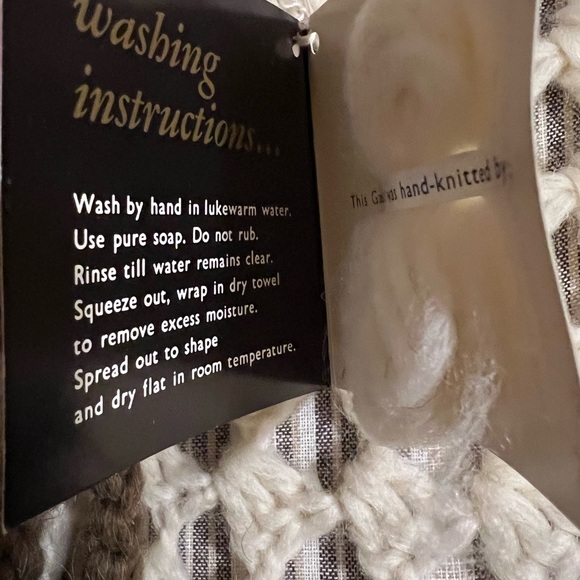 Handmade in Denmark Knit Poncho with Pom Poms - Picture 7 of 12